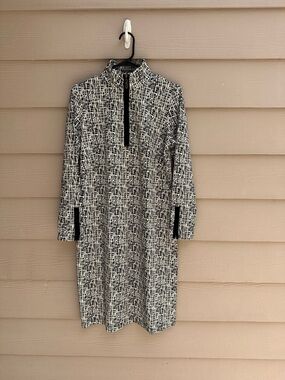 J. MCLAUGHLIN houndstooth Aspen Glenn ponte knit Bedford dress SZ Large EUC C23
